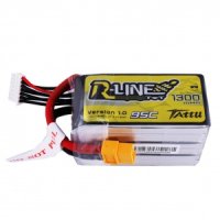 Tattu R-Line 1300mAh 22.2V 95C 6S1P Lipo Battery Pack