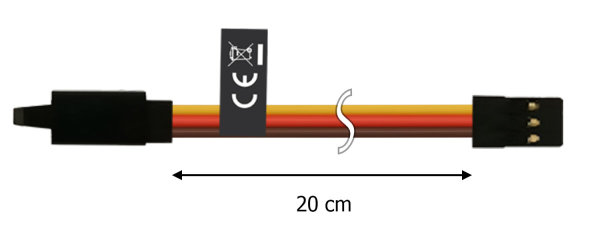 Servoverlängerungskabel  20cm (System JR) 3x0,32mm2 flach PVC mit Sicherungsclip